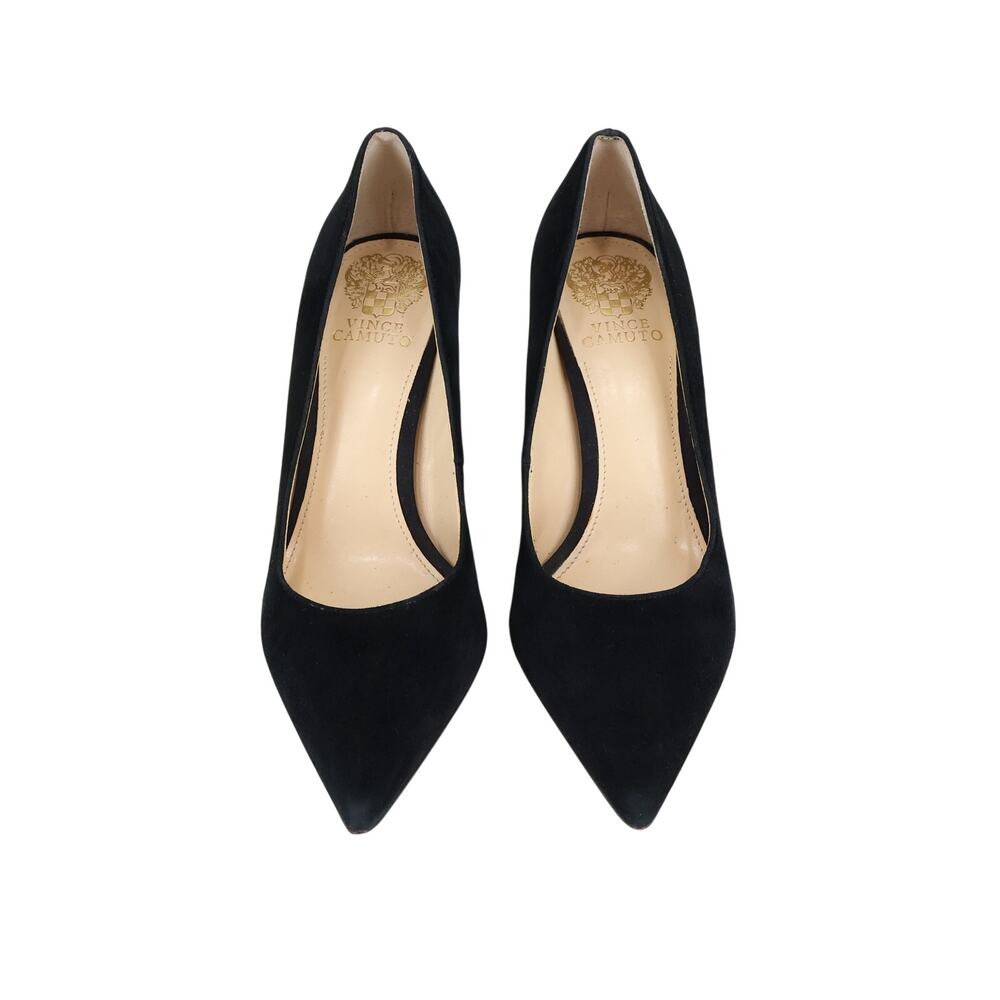 Vince Camuto Black Suede Angular Block Heel Pointed Toe Heel Size 8 - Picture 5 of 9